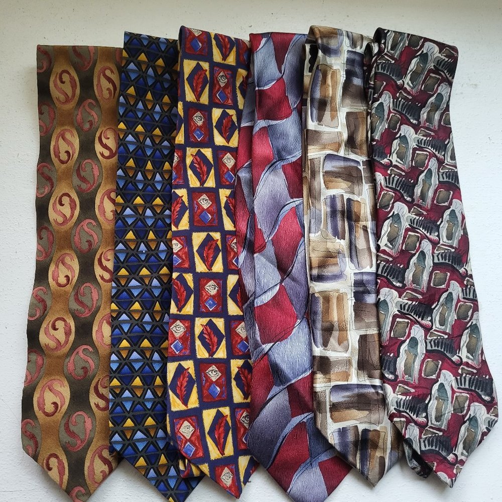 Lot of 5 Jerry Garcia & Grateful Dead Silk Ties